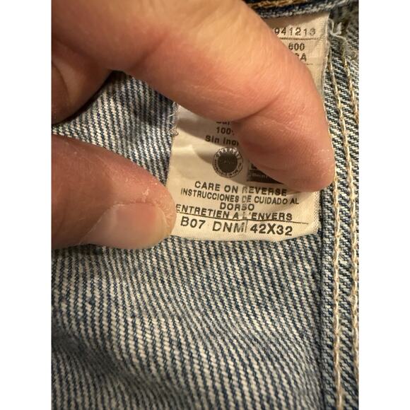 Vintage Carhartt Mens Blue Carpenter Double Knee Denim Jeans Size 42x32 B07 DNM - Picture 5 of 14